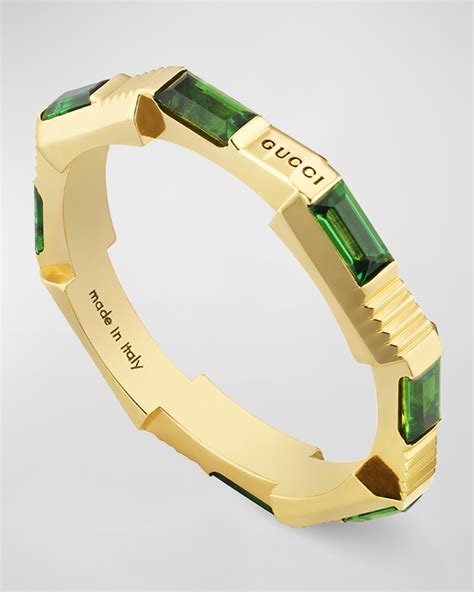 gucci ring green stone|Gucci Link to Love 3mm Green Ring .